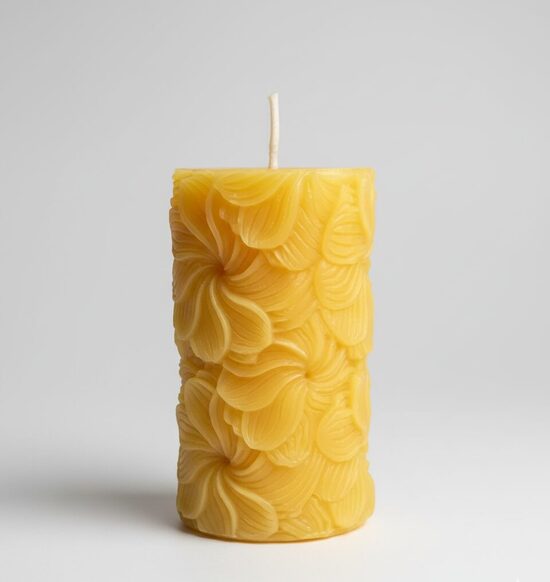 Flower cylinder (L)- Beeswax candle